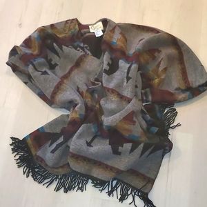 Cripple Creek Navajo poncho with fringe